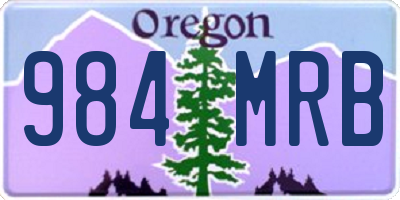 OR license plate 984MRB