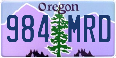 OR license plate 984MRD