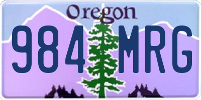 OR license plate 984MRG