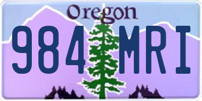 OR license plate 984MRI