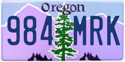 OR license plate 984MRK