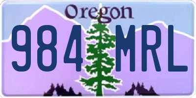 OR license plate 984MRL