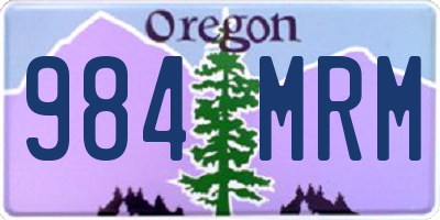 OR license plate 984MRM