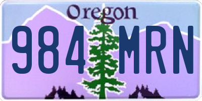 OR license plate 984MRN