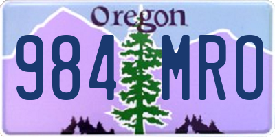 OR license plate 984MRO