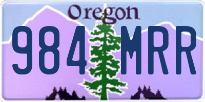 OR license plate 984MRR