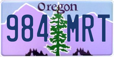 OR license plate 984MRT