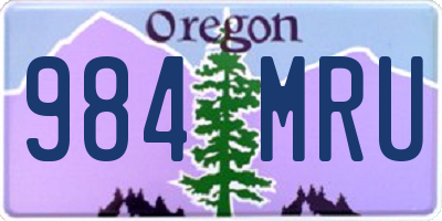 OR license plate 984MRU