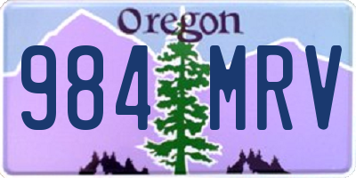 OR license plate 984MRV