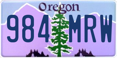 OR license plate 984MRW