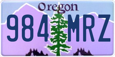 OR license plate 984MRZ