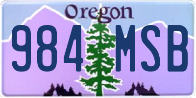 OR license plate 984MSB
