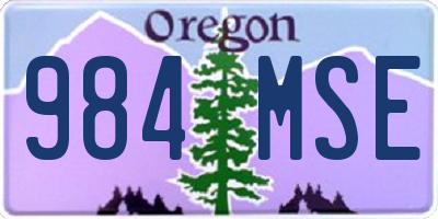 OR license plate 984MSE
