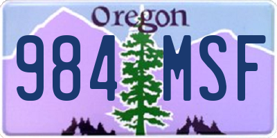 OR license plate 984MSF