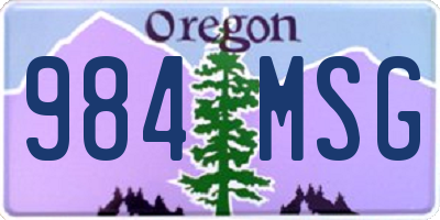 OR license plate 984MSG