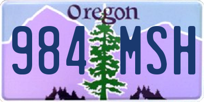 OR license plate 984MSH