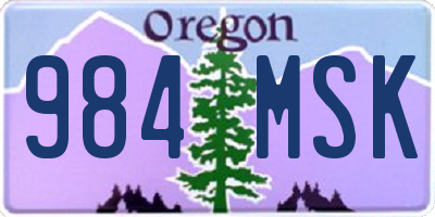 OR license plate 984MSK