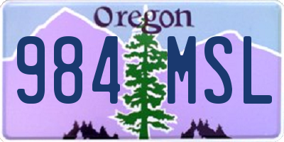 OR license plate 984MSL