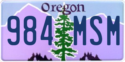 OR license plate 984MSM