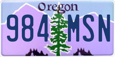 OR license plate 984MSN