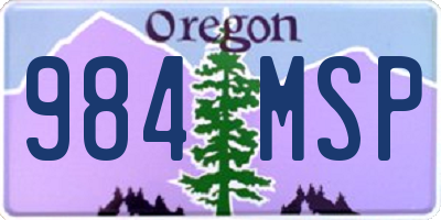 OR license plate 984MSP