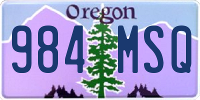 OR license plate 984MSQ