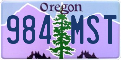 OR license plate 984MST