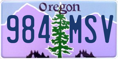 OR license plate 984MSV