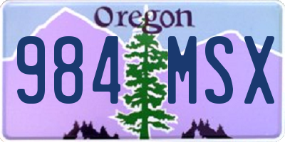 OR license plate 984MSX