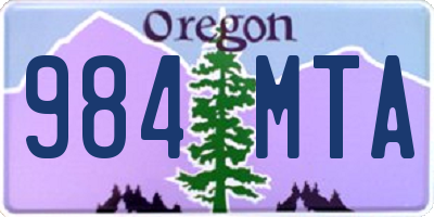 OR license plate 984MTA
