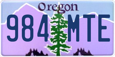OR license plate 984MTE