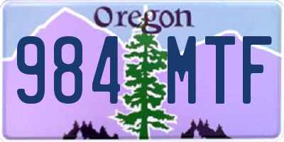 OR license plate 984MTF