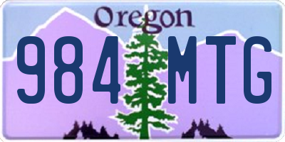 OR license plate 984MTG