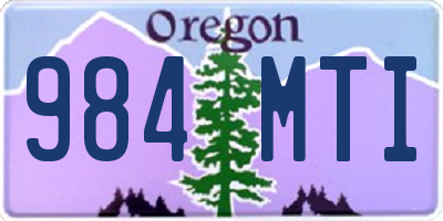 OR license plate 984MTI