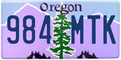 OR license plate 984MTK