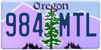 OR license plate 984MTL