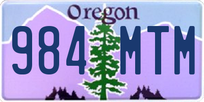 OR license plate 984MTM