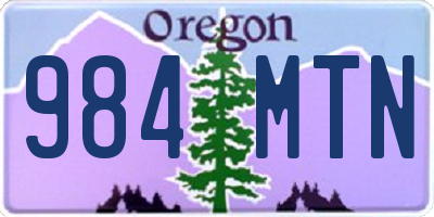 OR license plate 984MTN