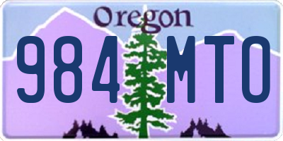 OR license plate 984MTO