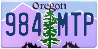 OR license plate 984MTP