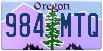 OR license plate 984MTQ