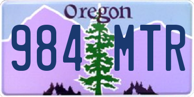 OR license plate 984MTR