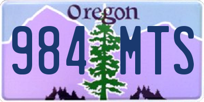 OR license plate 984MTS