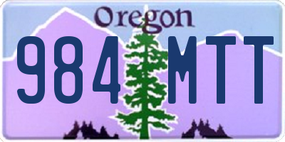 OR license plate 984MTT