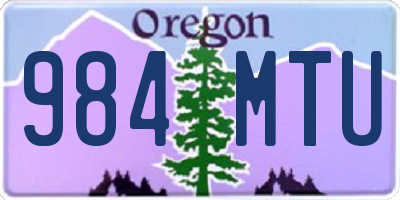 OR license plate 984MTU