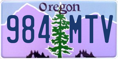 OR license plate 984MTV