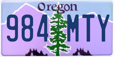 OR license plate 984MTY