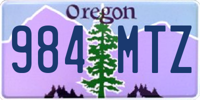 OR license plate 984MTZ