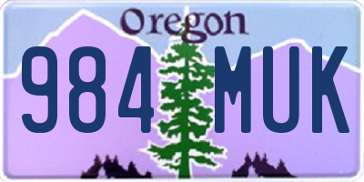 OR license plate 984MUK