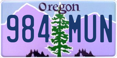 OR license plate 984MUN